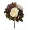 16" Purple & Cream Peony, Hydrangea & Dahlia Bush, 2ct.